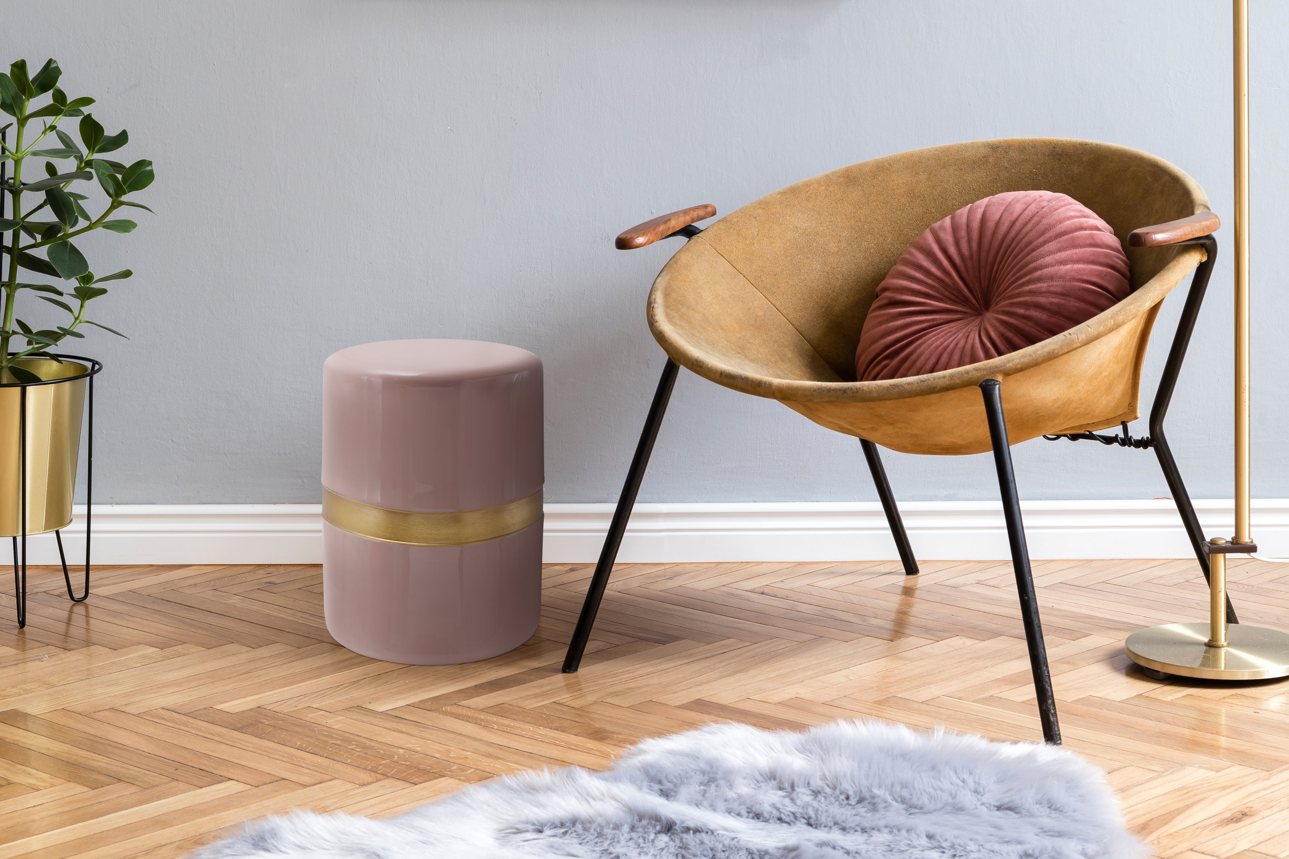 Table d'appoint vieux rose - Art Deco