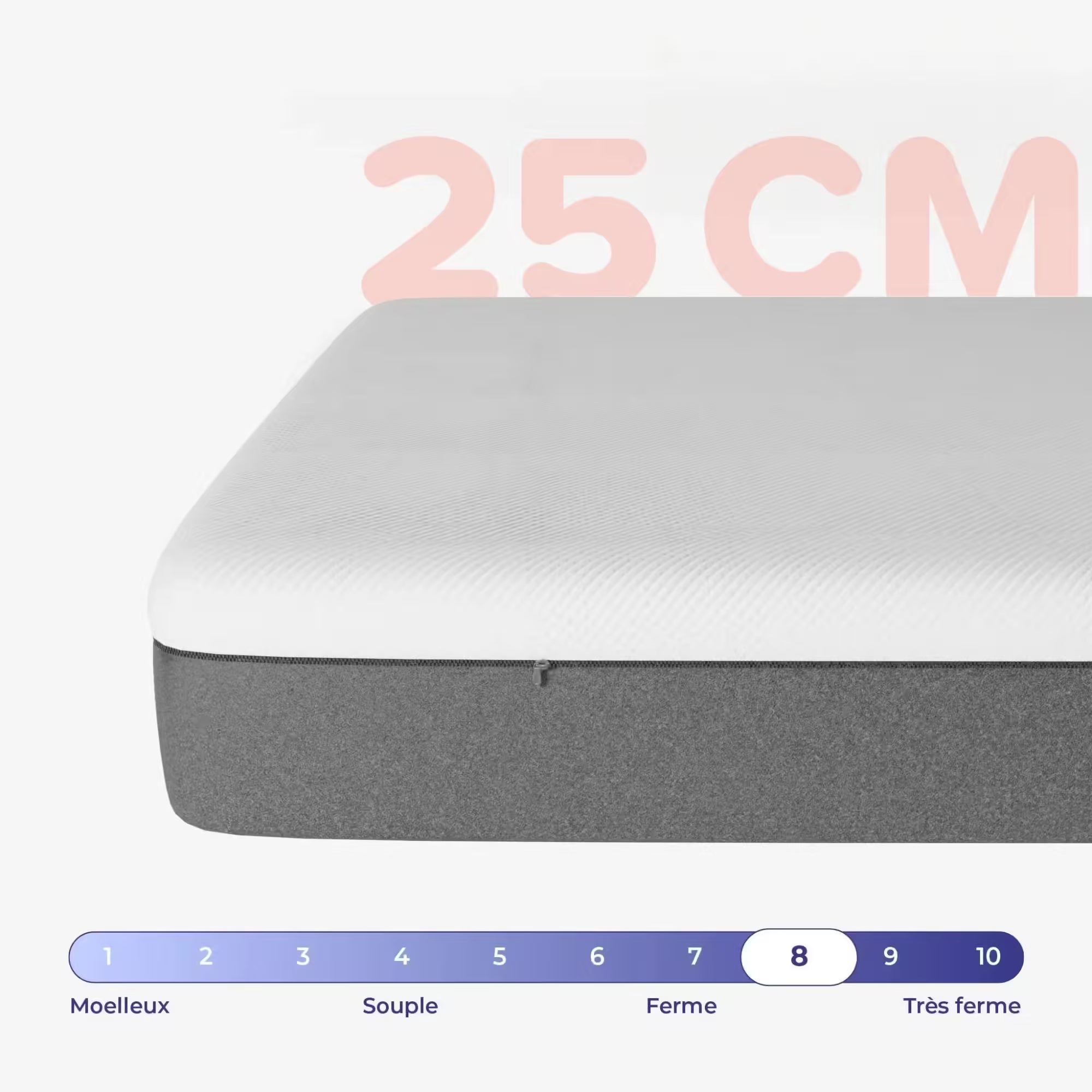 Matelas Latex et Mousse Gaia - Epaisseur 25cm - 2 faces d'accueil - Soutien mi-ferme