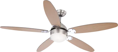 Ventilateur métal chromé mat et lampe - Azura