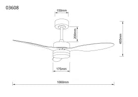 Ventilateur de plafond métal noir mat et lampe - Blackwell