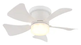 Ventilateur de plafond métal blanc mat et lampe - Hines