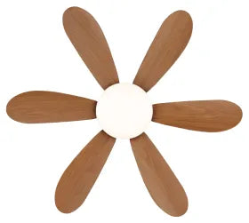 Ventilateur de plafond métal noir mat et lampe - Delores