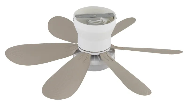 Ventilateur de plafond métal blanc mat et lampe - Delores