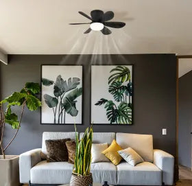 Ventilateur de plafond métal noir mat - Delores