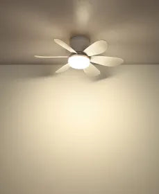 Ventilateur de plafond métal blanc - Delores