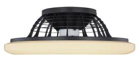 Ventilateur de plafond métal noir et lampe - Travo