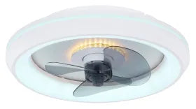 Ventilateur de plafond métal blanc et lampe - Joey