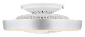 Ventilateur de plafond métal blanc et lampe - Gharra