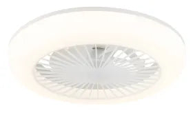 Ventilateur de plafond plastique blanc mat et lampe - Ferrell