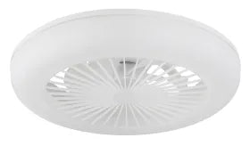 Ventilateur de plafond plastique blanc mat et lampe - Ferrell