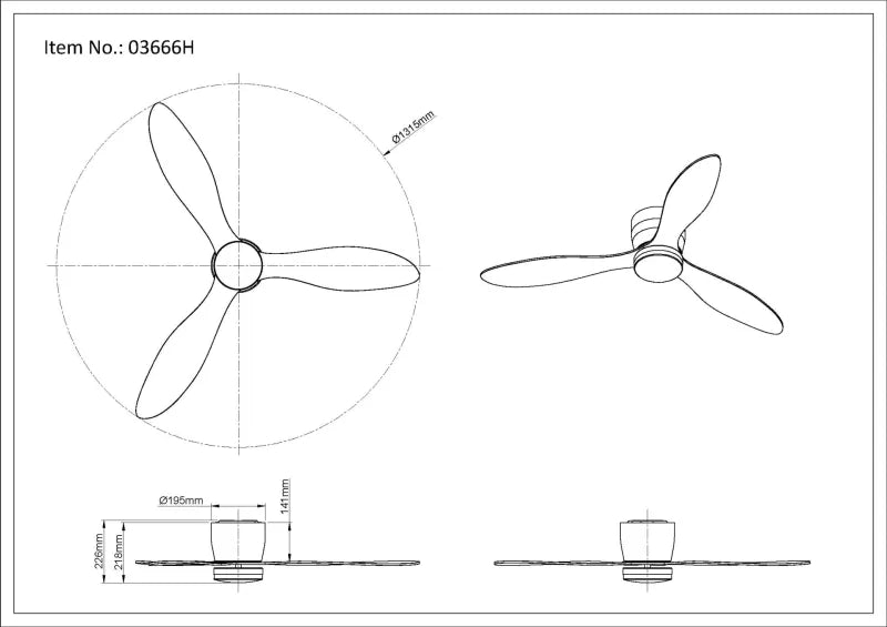 Ventilateur de plafond métal décor bois foncé et lampe - Armando