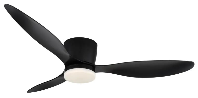 Ventilateur de plafond métal noir mat et lampe - Armando