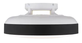 Ventilateur de plafond plastique blanc mat et lampe - Carney