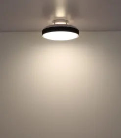 Ventilateur de plafond plastique blanc mat et lampe - Carney