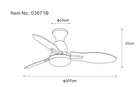 Ventilateur de plafond métal noir mat et lampe - Gale