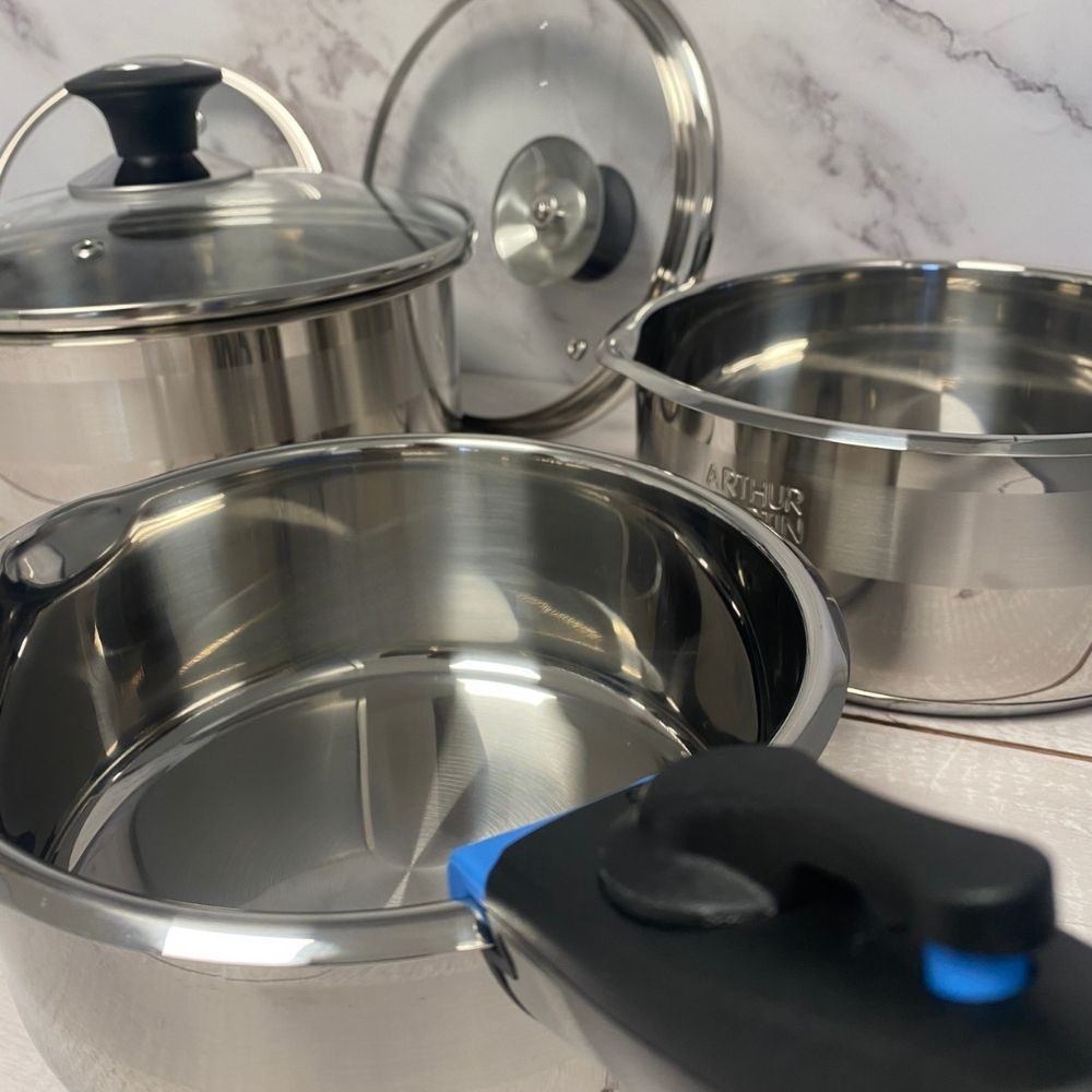 Batterie de Cuisine Inox 10 Pièces Arthur Martin Tous feux dont induction et four