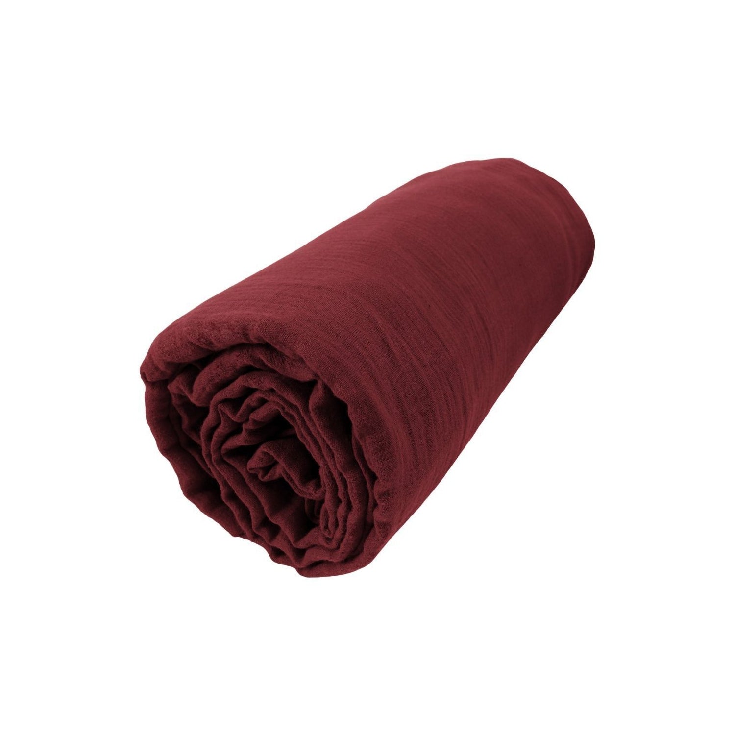 Drap housse en Gaze de coton Lie De Vin