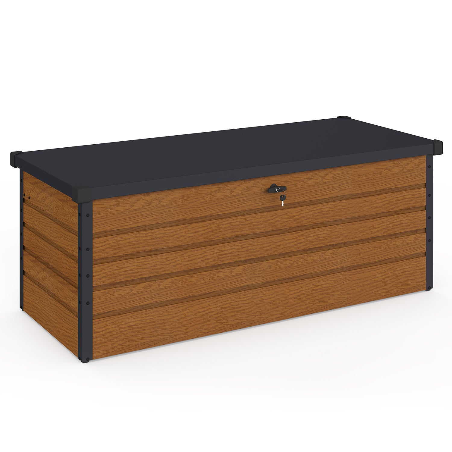 Coffre de jardin métal effet bois 600L