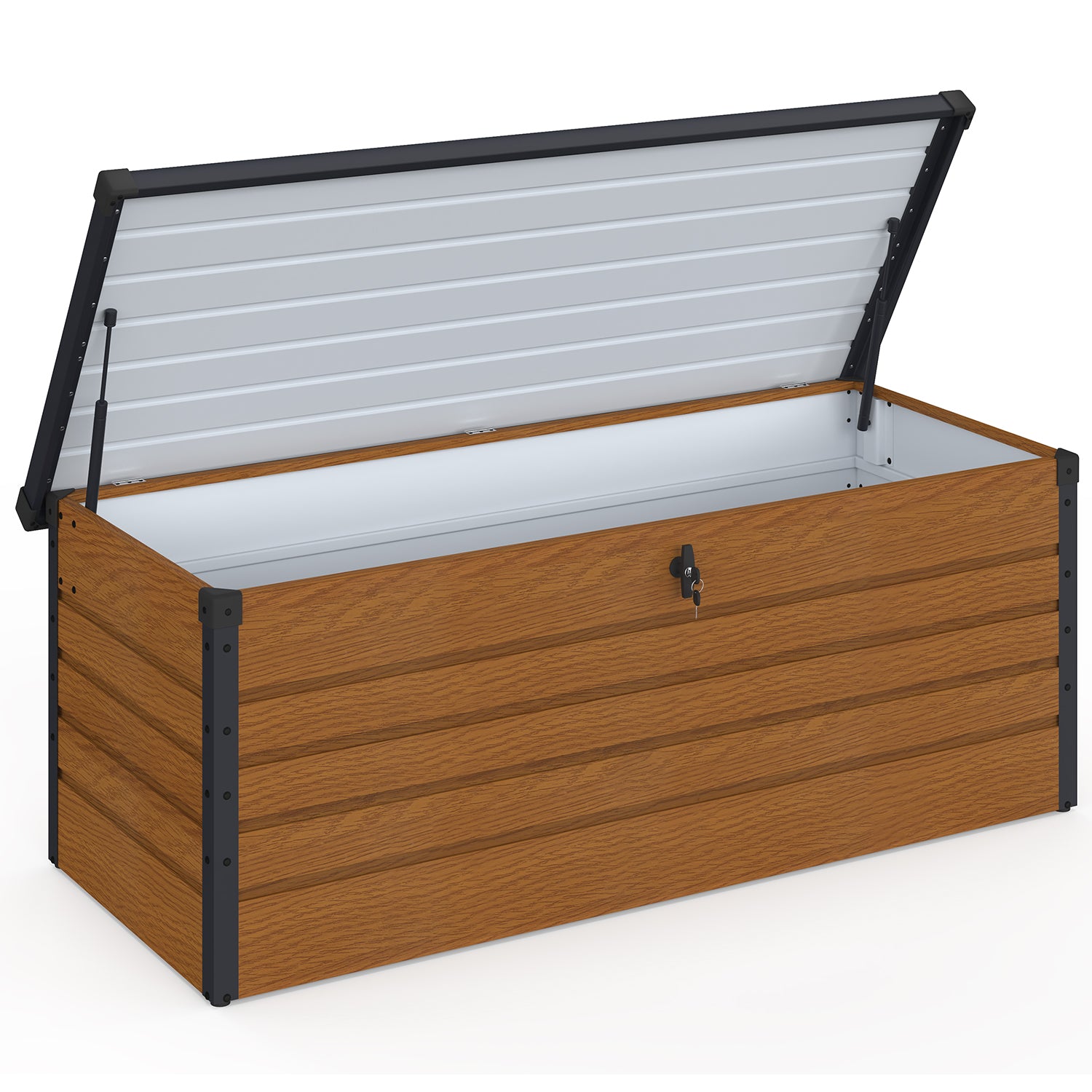 Coffre de jardin métal effet bois 600L