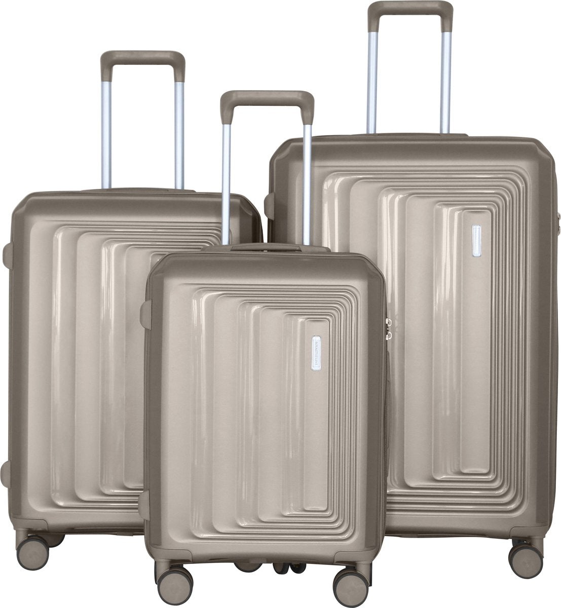 Set 3 valises 36-67-98 litres ABS avec 4 roulettes Champagne