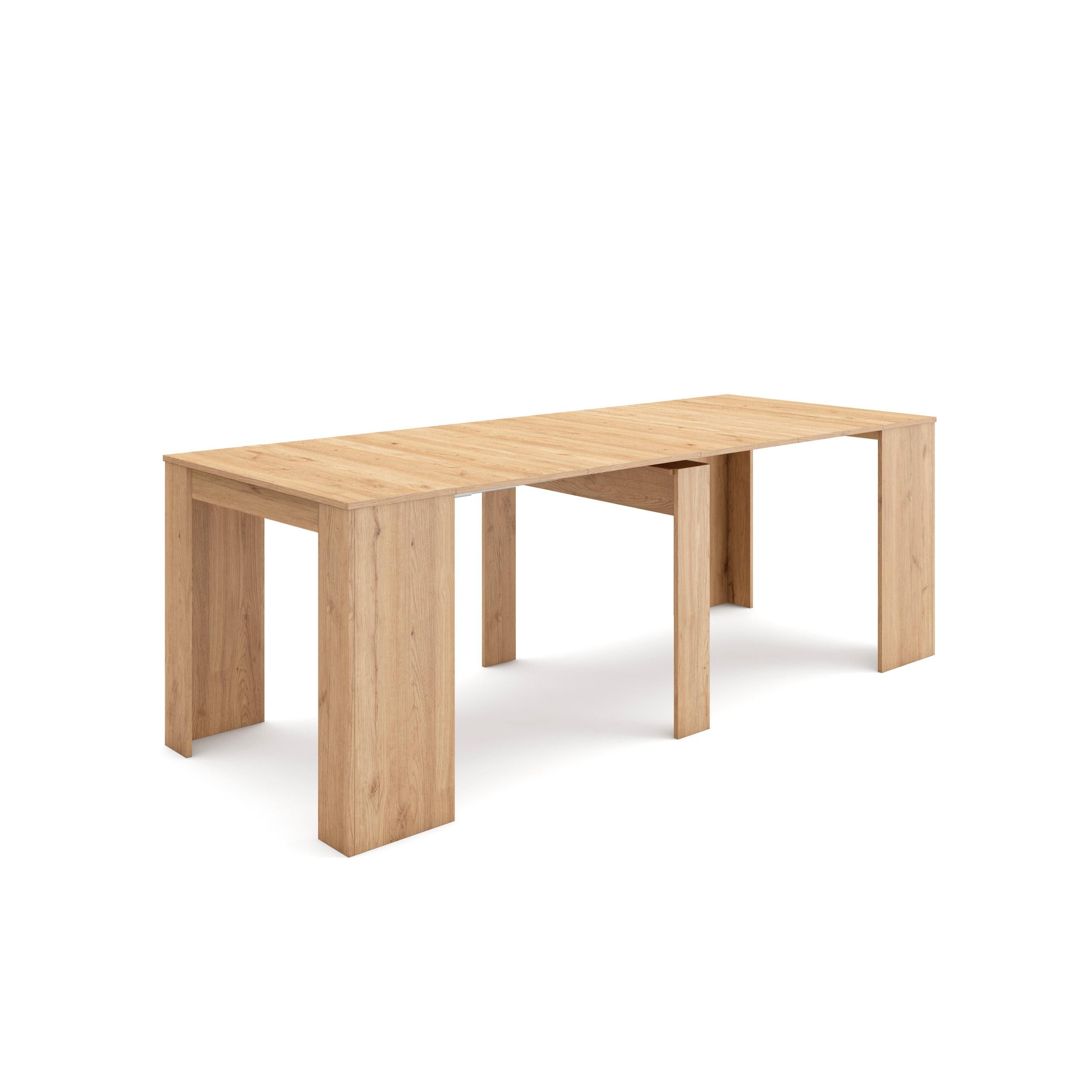 Table console extensible, 220, Pour 10 personnes, Chêne