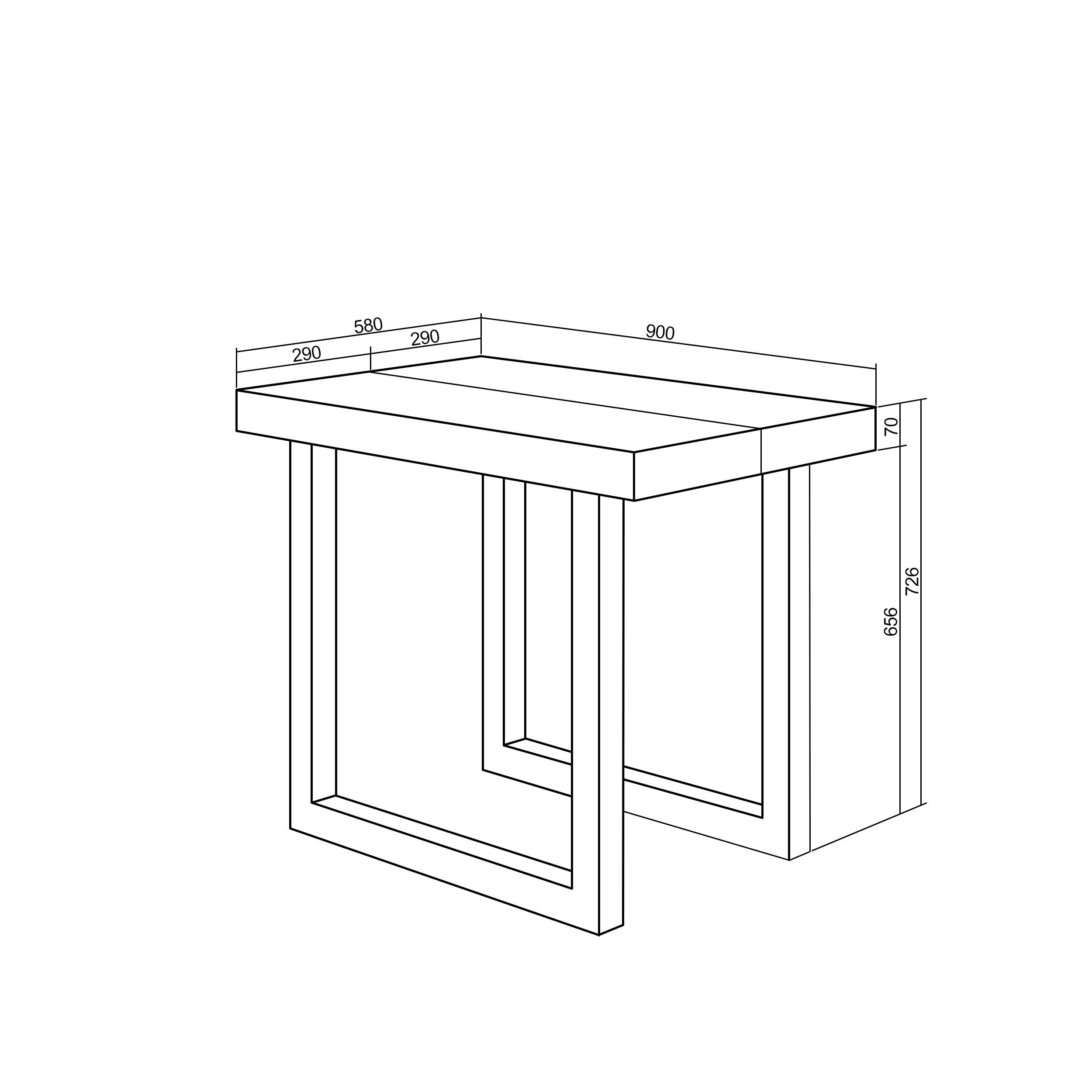 Table console extensible blanche 300 cm – Jusqu’à 14 personnes – Pieds en bois massif blancs en U