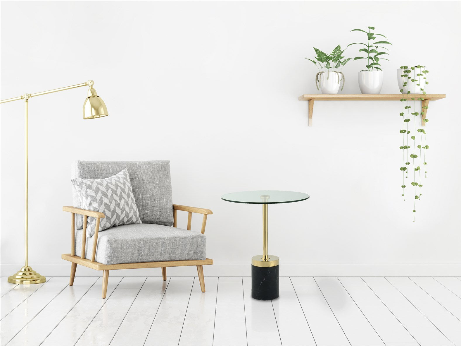 Table d'appoint or noir - Lana