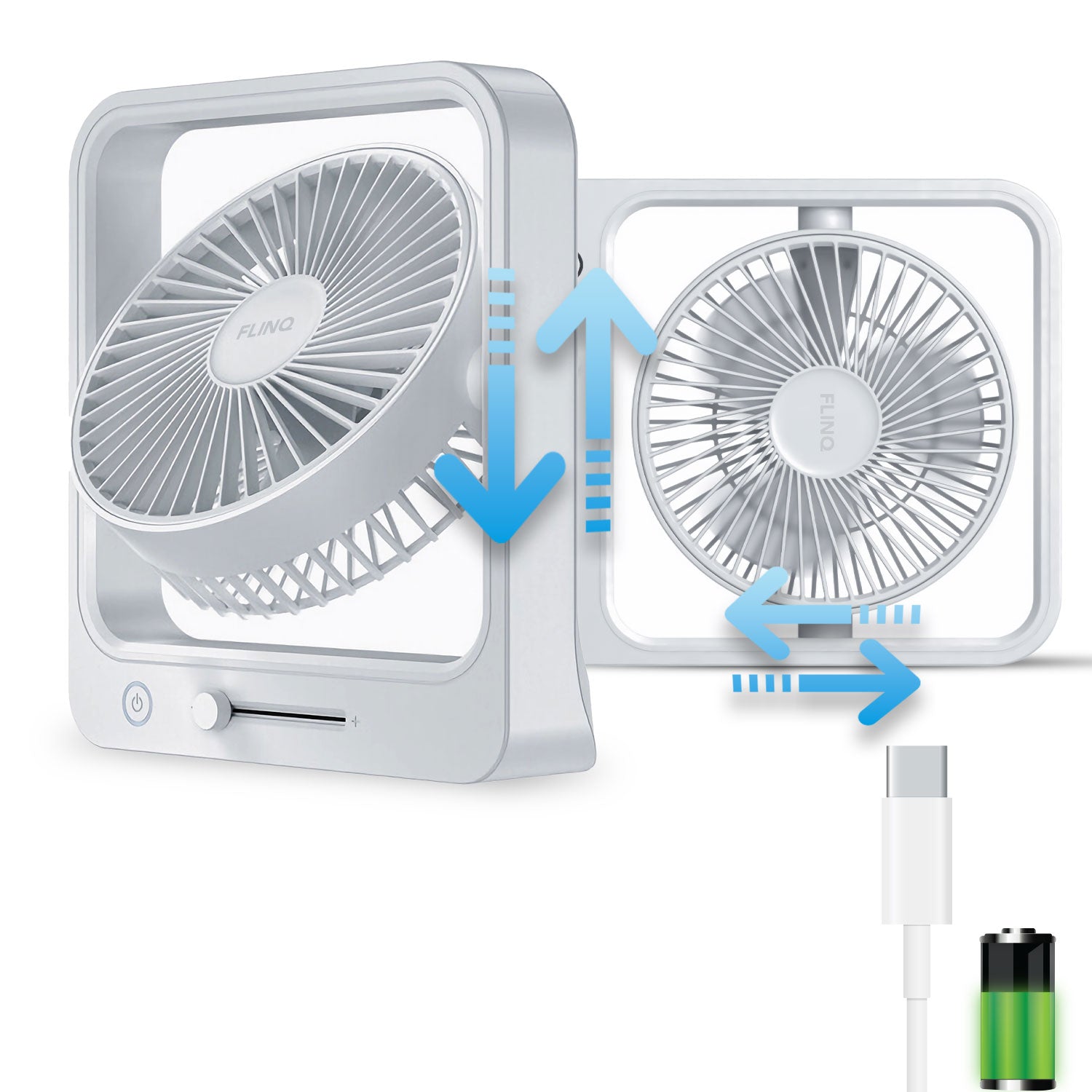 Ventilateur Coolcube blanc sans fil - Rechargeable - Vitesse réglable