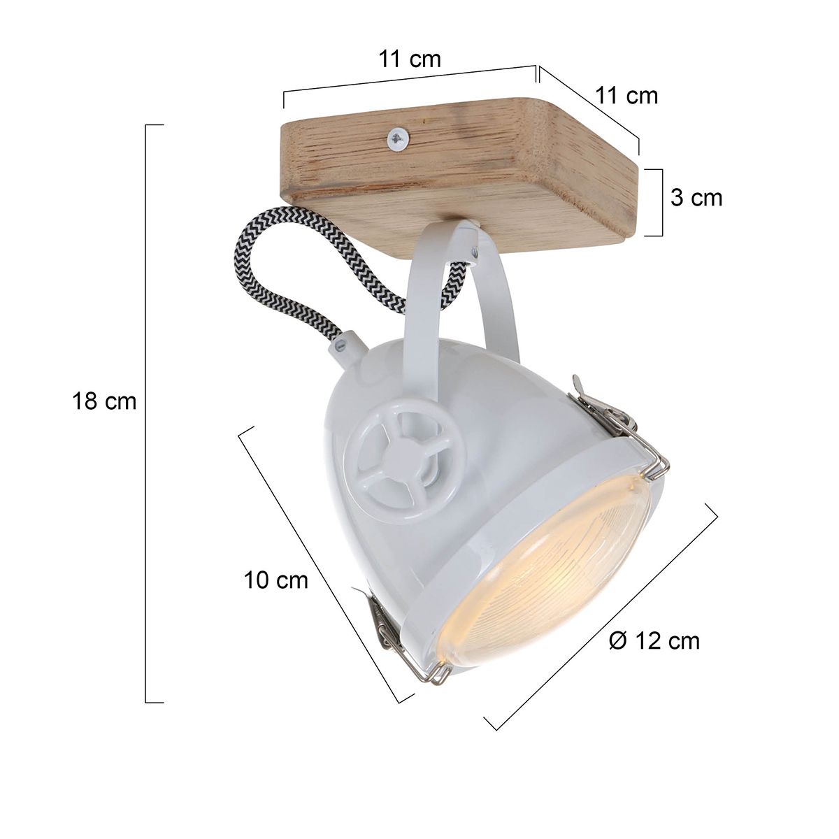Spot style industriel blanc - Michelle