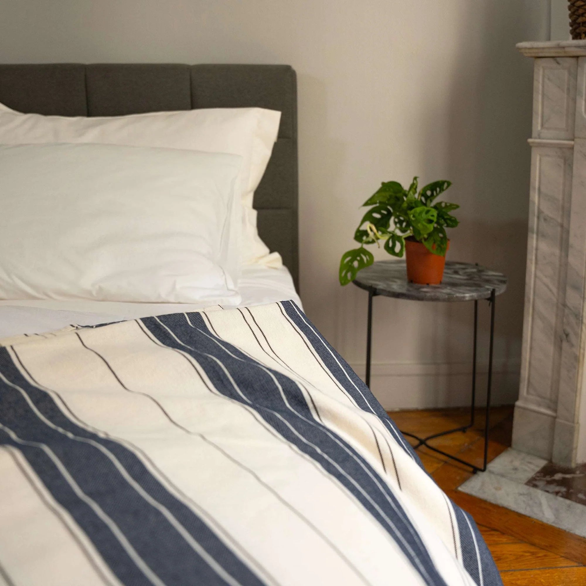 Couvre-lit Itaca Blanc & Bleu - Coton