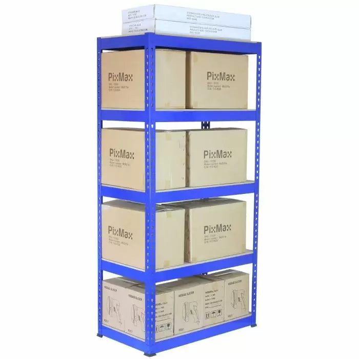 Pack de 2 étagères T-Rax - 150 x 75 x 30 cm - 5 tablettes - 150 kg / tablette - bleu
