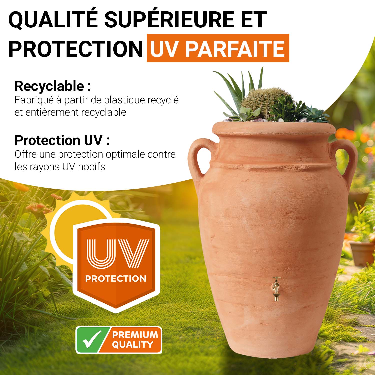Réservoir Antik Amphore 250 L, terracotta