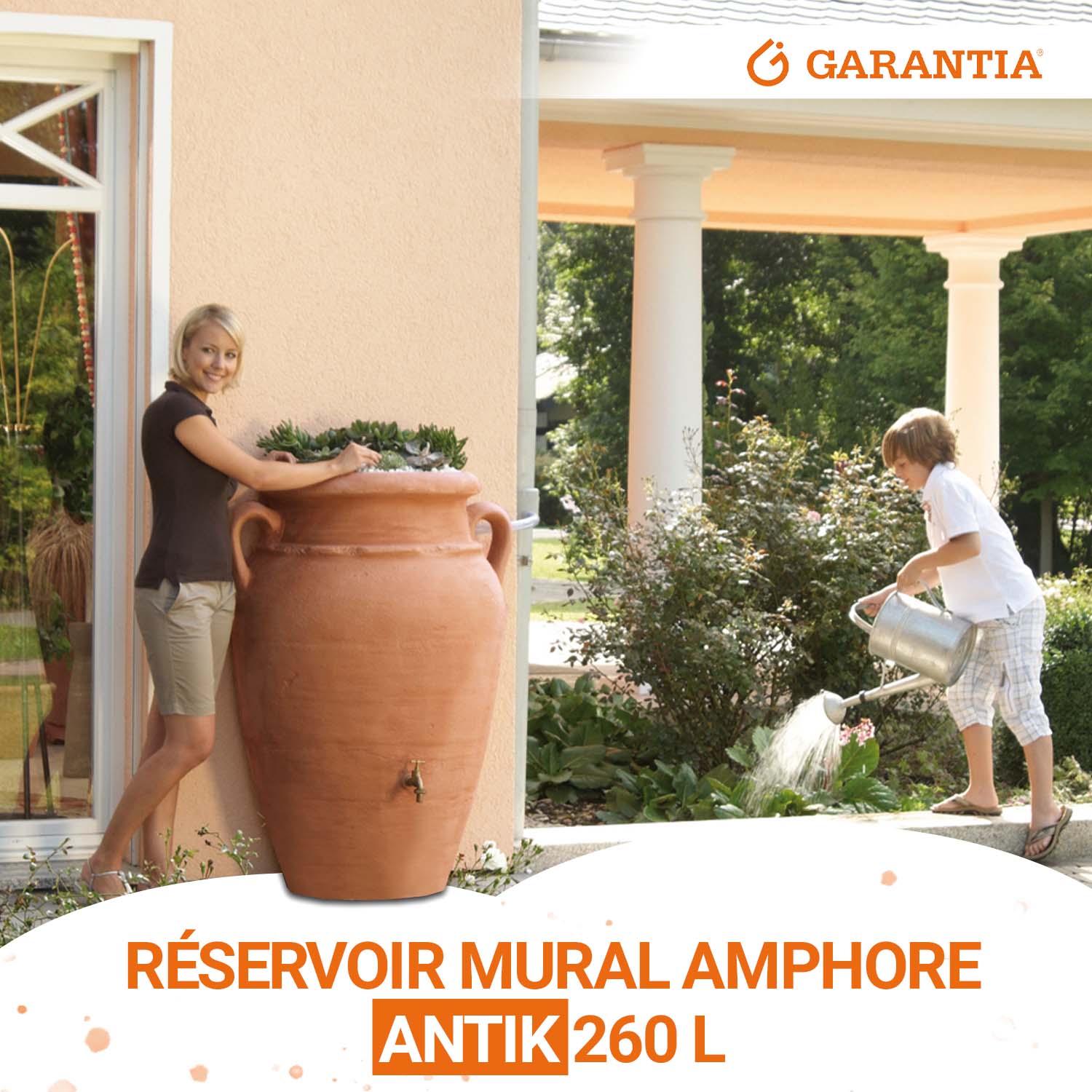 Réservoir Antik Amphore murale 260 L, terracotta