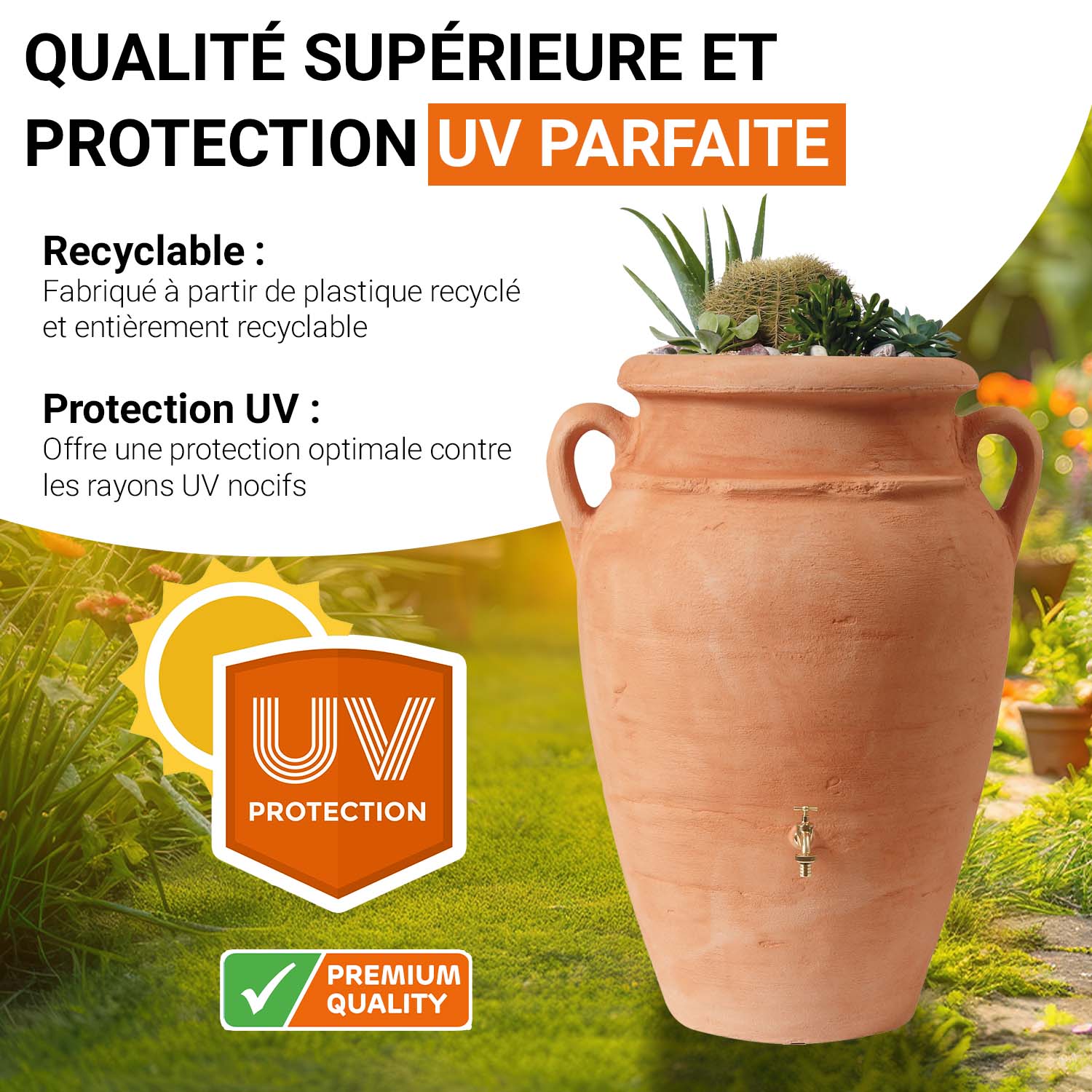 Réservoir Antik Amphore 600 L, terracotta
