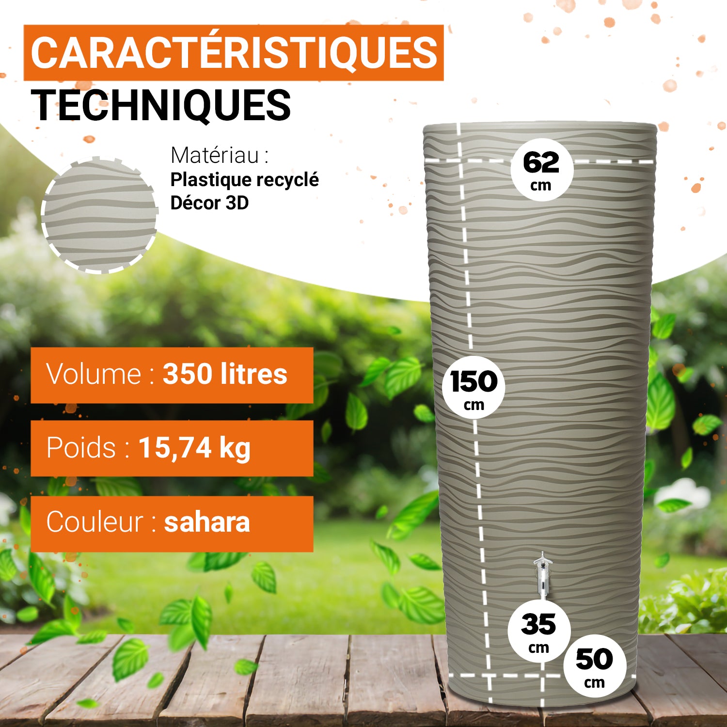 Kit Natura 2en1 350 L, sahara