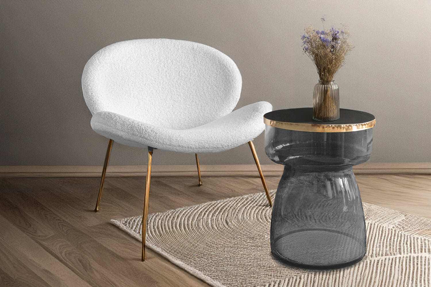 Lot de 2 chaises blanc et or - Jaden