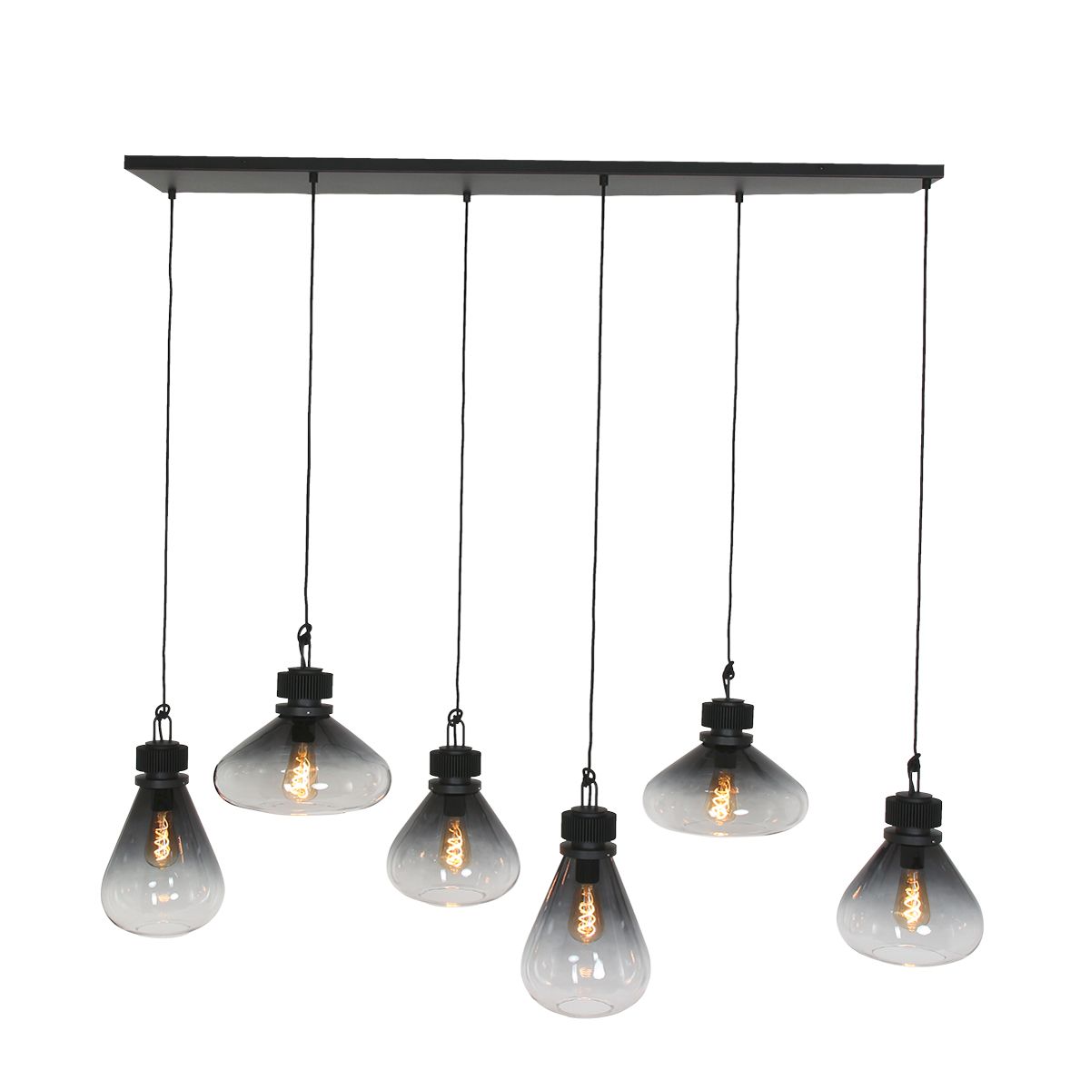 Suspension design 6 lampes noire - Flere
