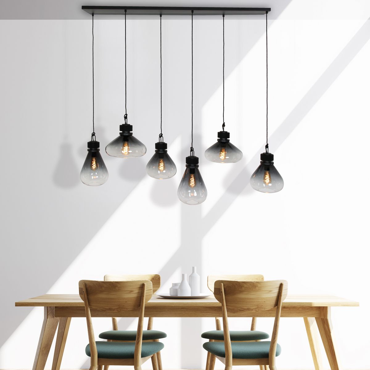 Suspension design 6 lampes noire - Flere