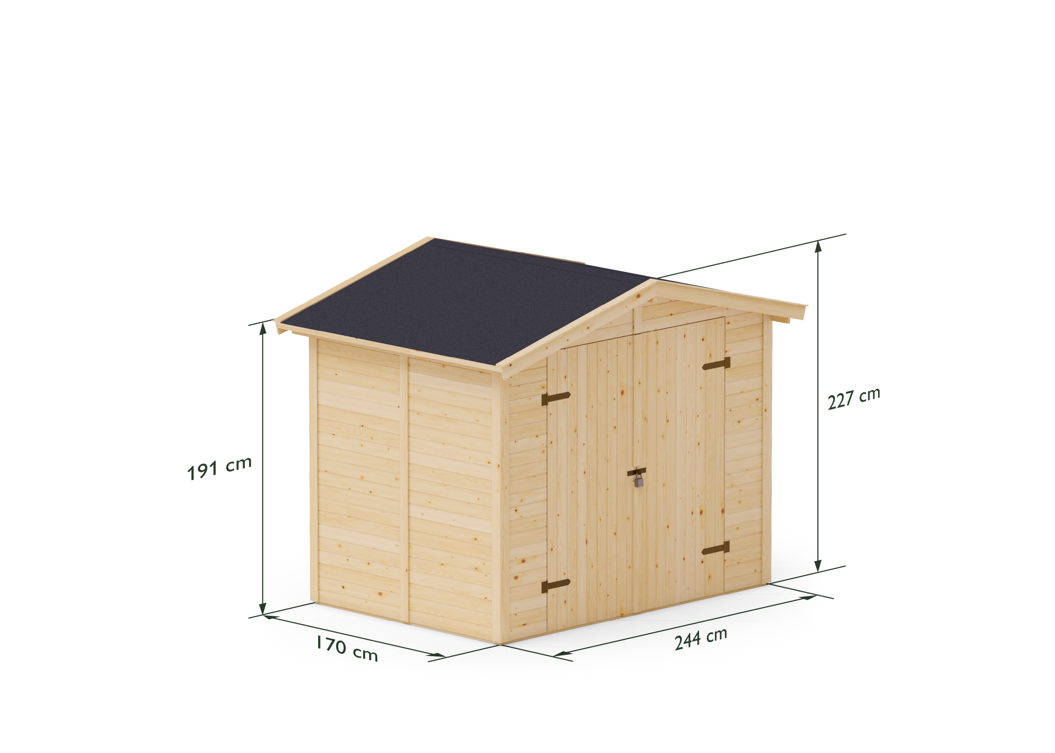 Abri de jardin en bois 240x170 cm Naturel