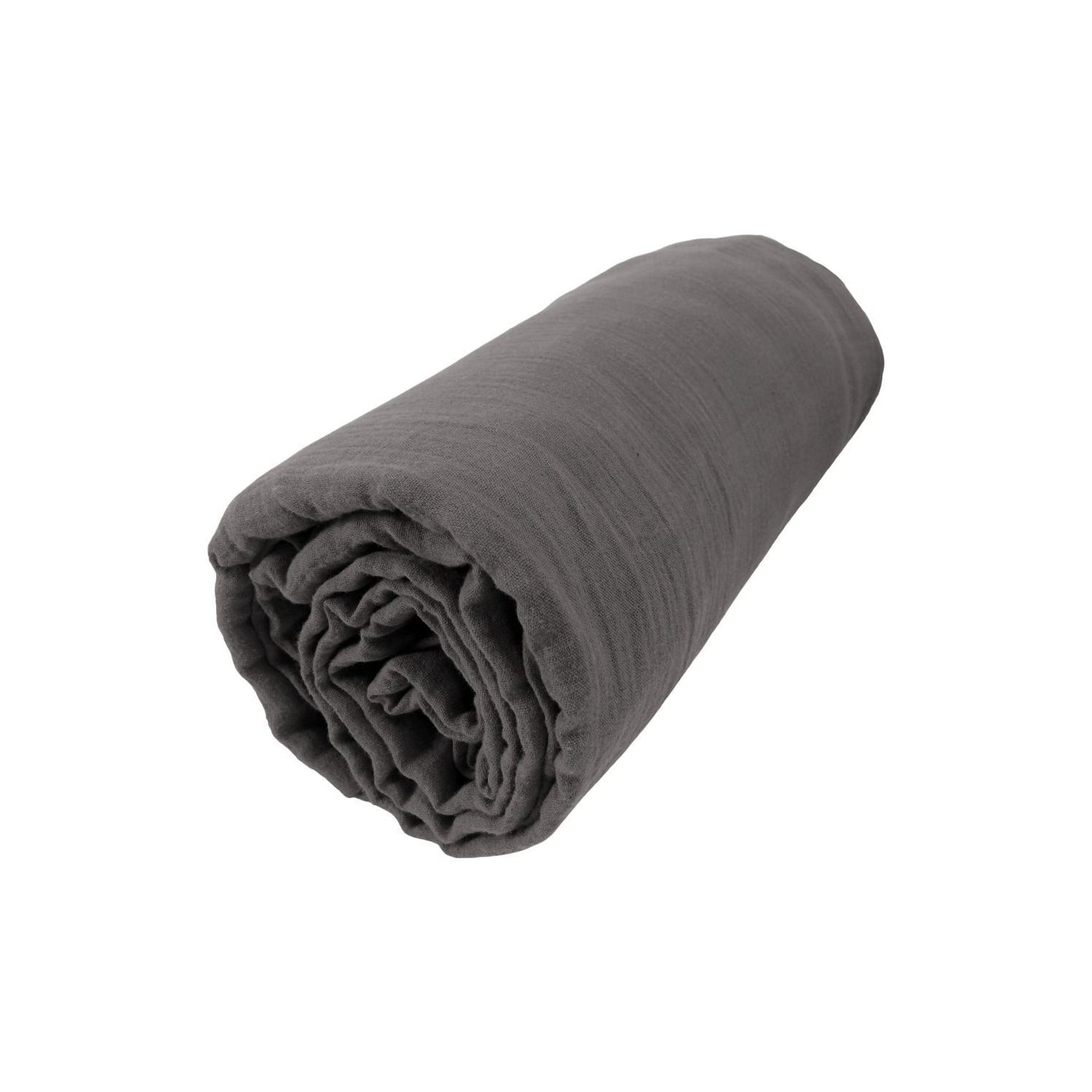 Drap housse en Gaze de coton Granit