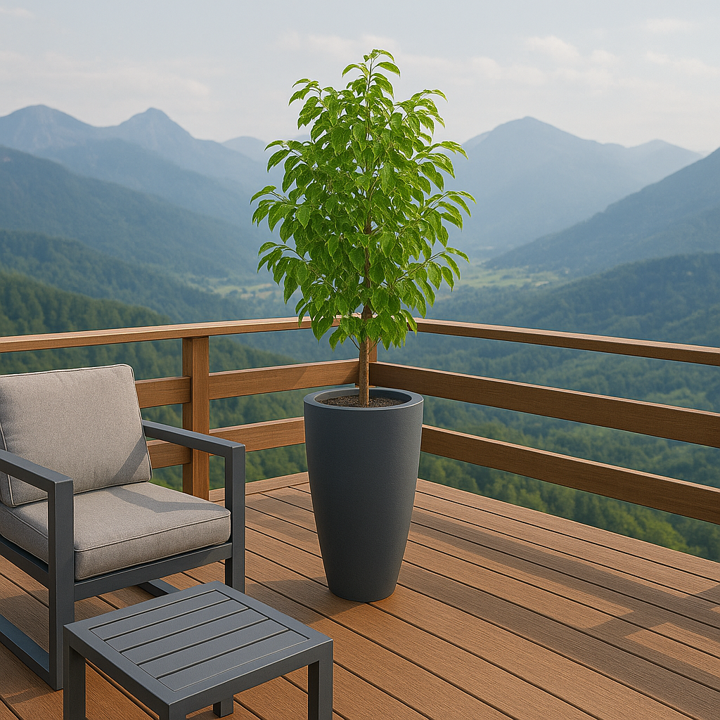 Jardinière en ogive Bora - diam. 500 x 900 mm - Gris anthracite