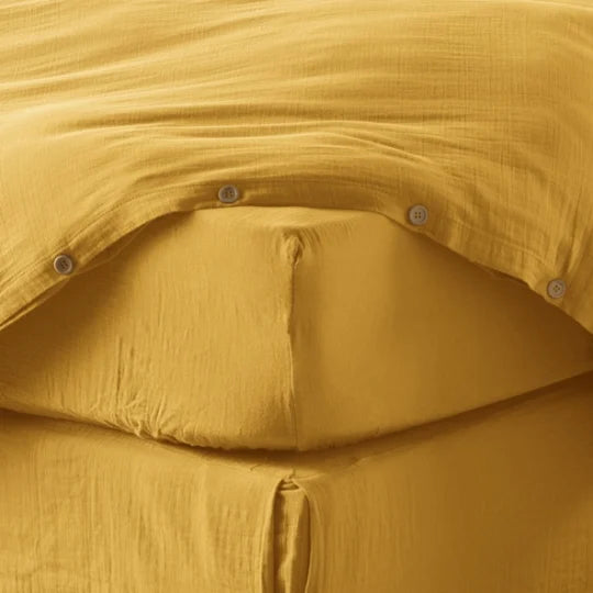 Drap housse en Gaze de coton Safran
