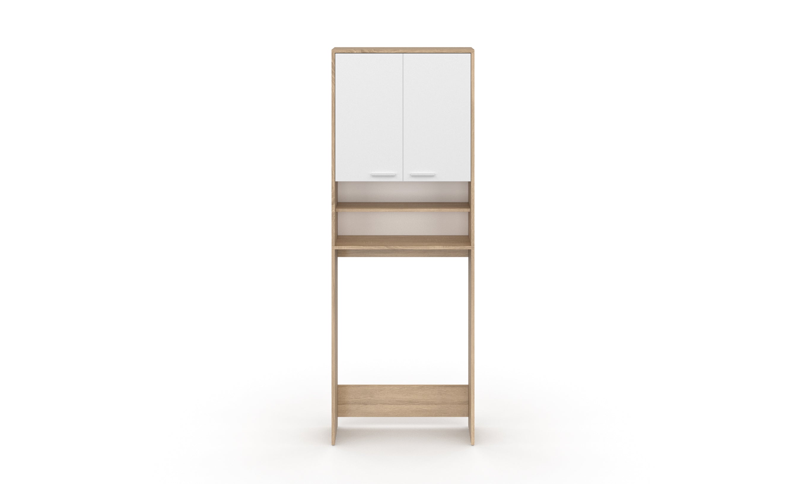 Meuble spécial dessus machine à laver Will blanc et bois