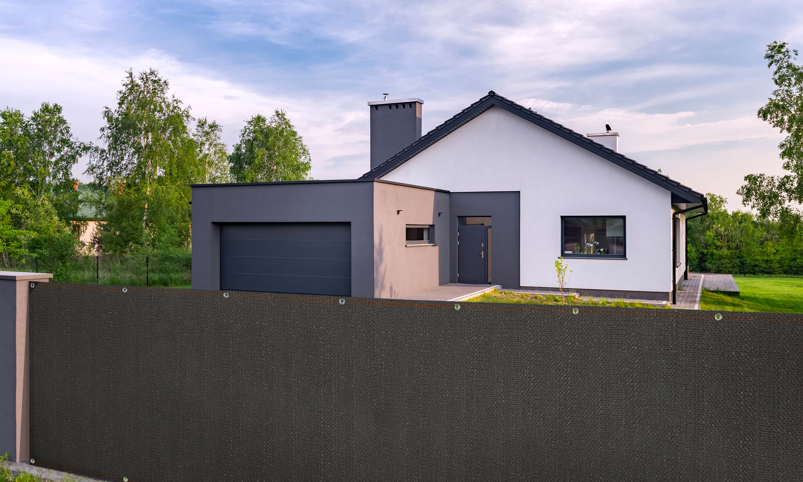 Brise vue occultant 1.5x10 m 220 gr/m² gris