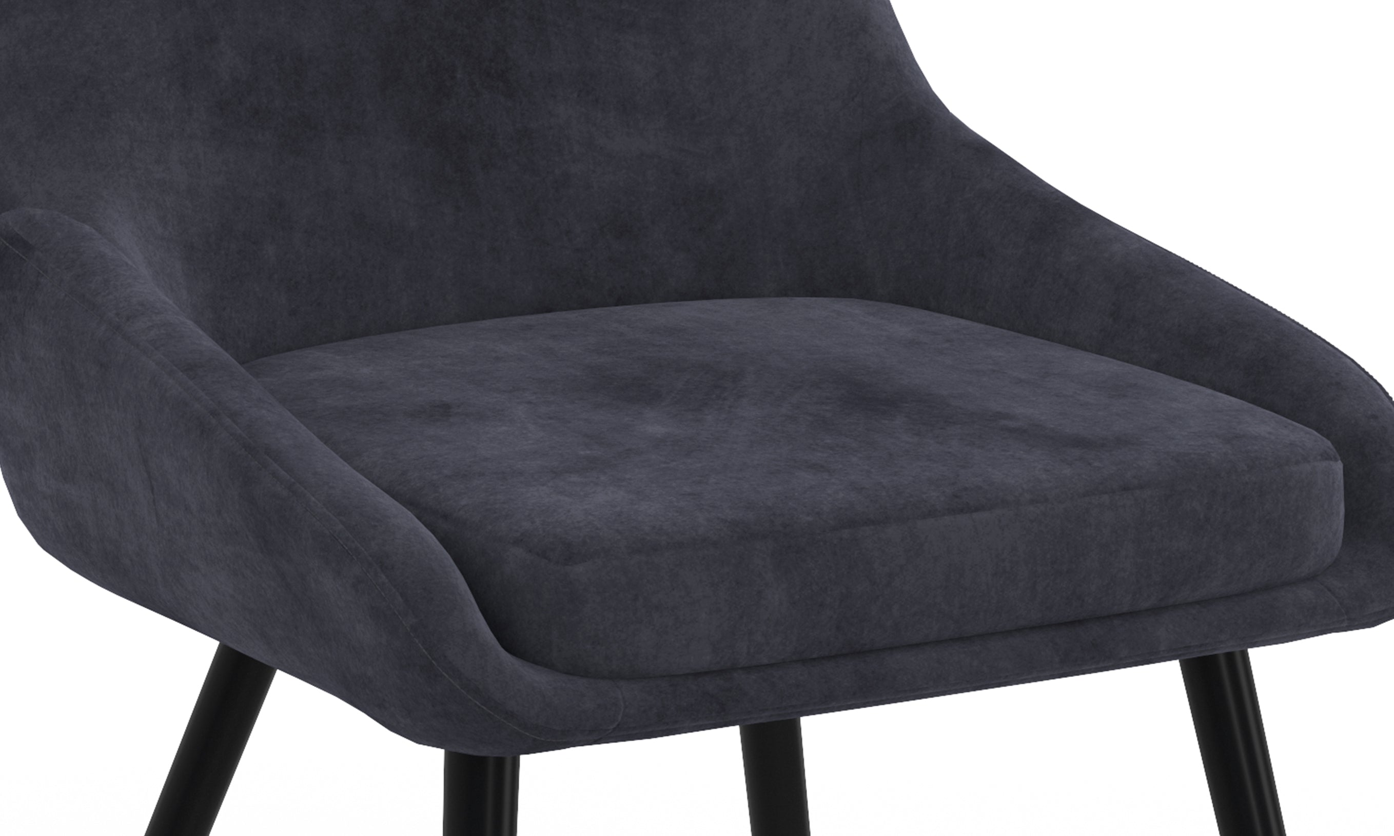 Chaises Olivia assise gris foncé pieds métal - lot de 2