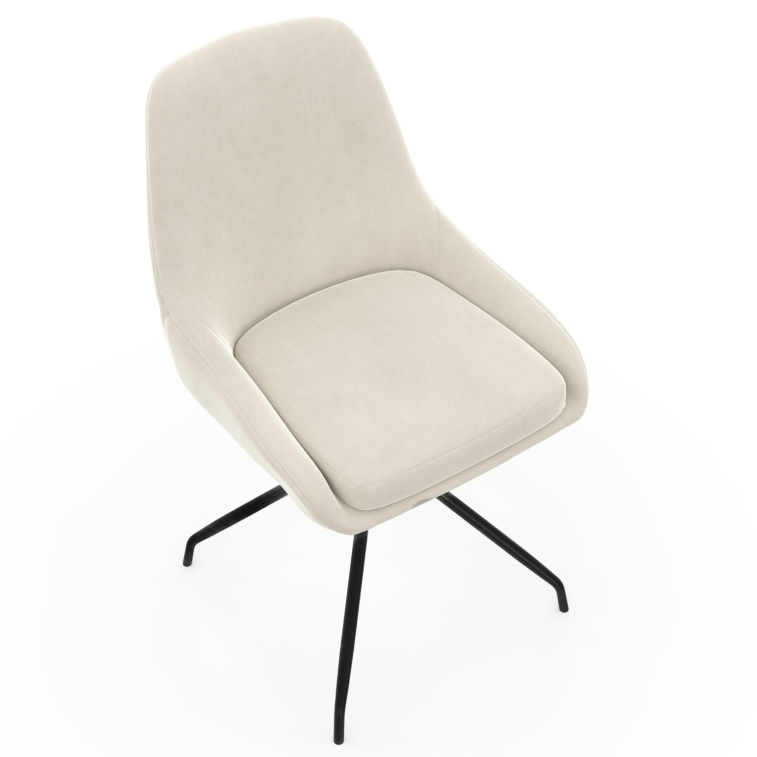 Chaises Olivia assise pivotante crème pieds métal - lot de 2