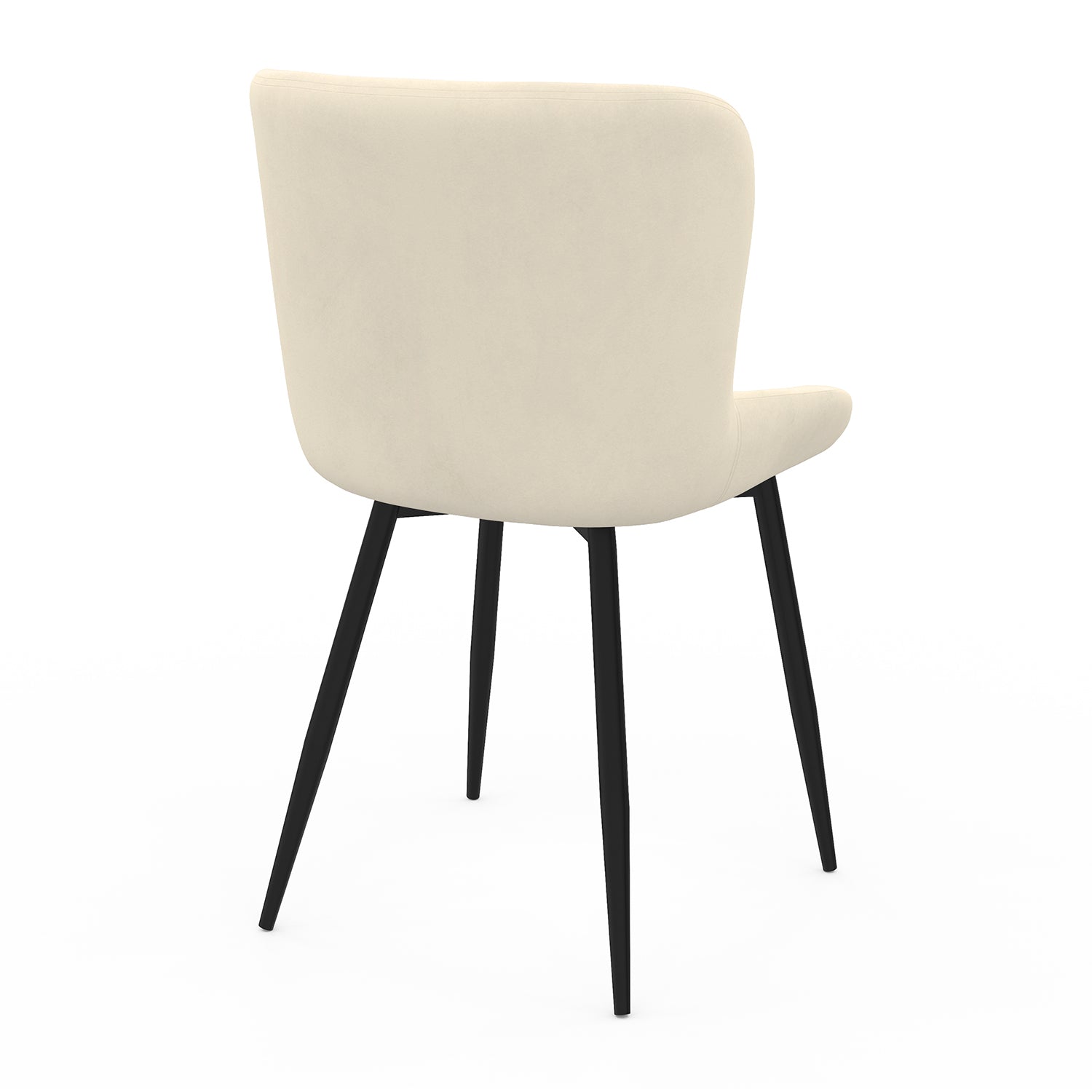 Chaises Taylor en velours crème et pieds métal noirs - lot de 4