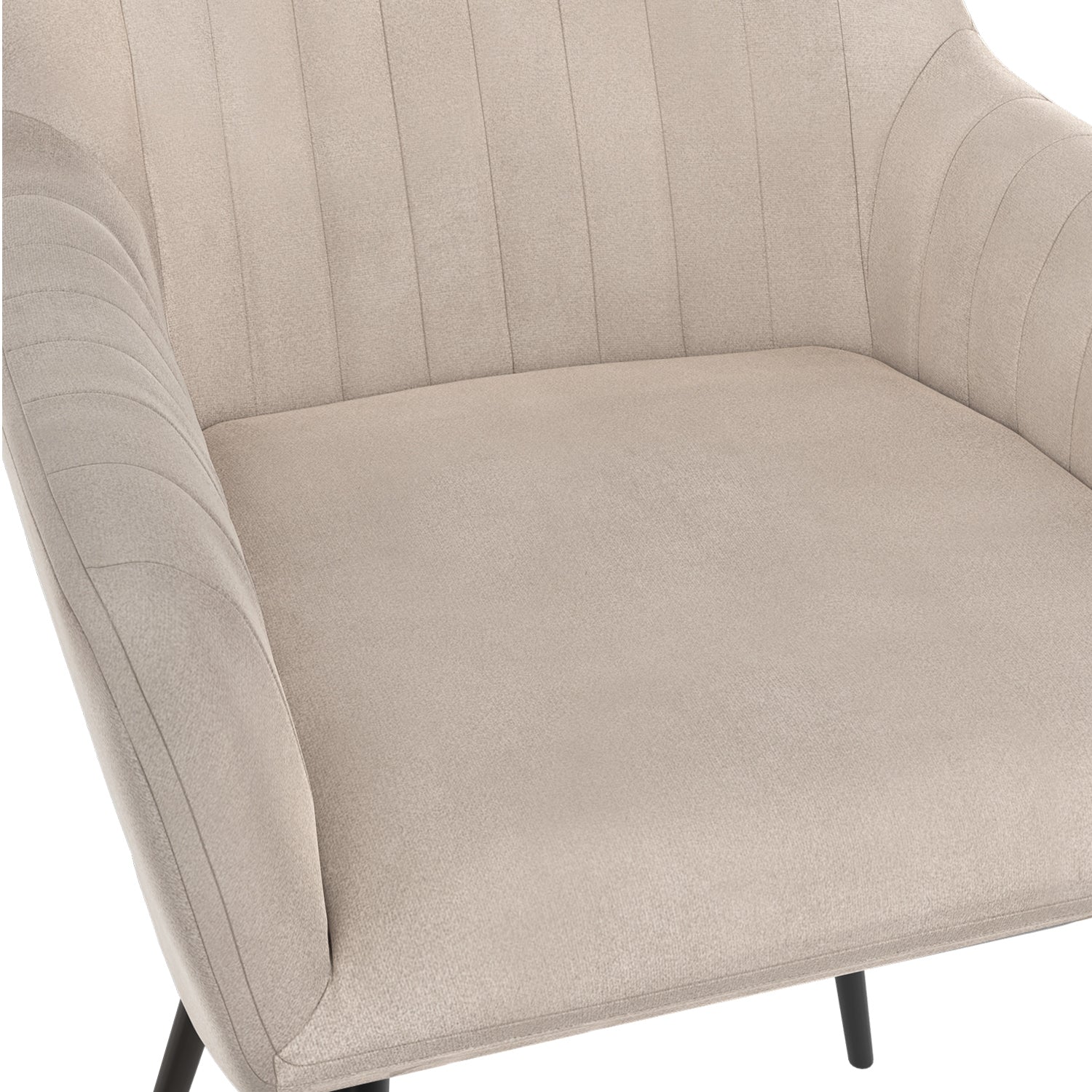 Chaises avec accoudoirs Ariana en velours taupe et pieds métal - lot de 2