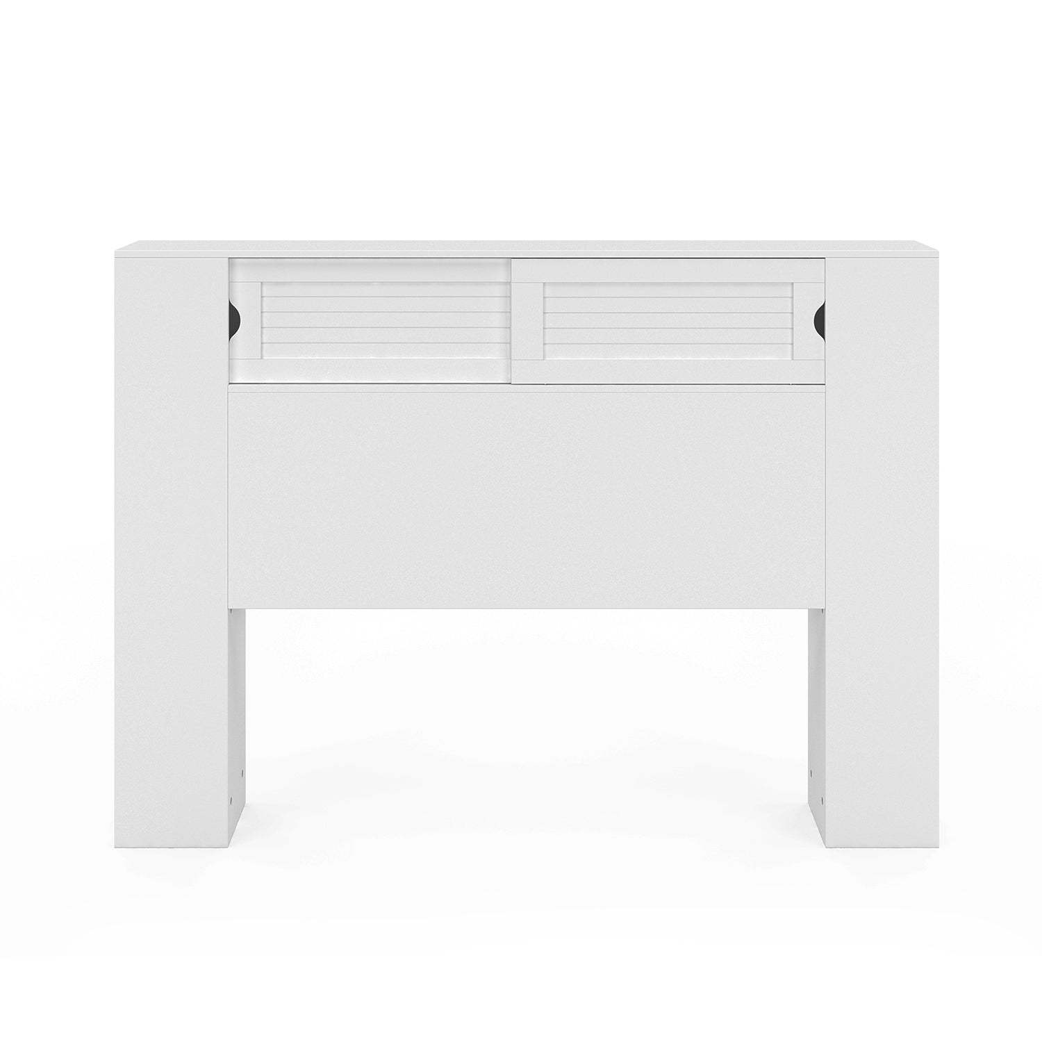 Tête de lit sur pieds Orem blanche avec rangement coulissant 140cm