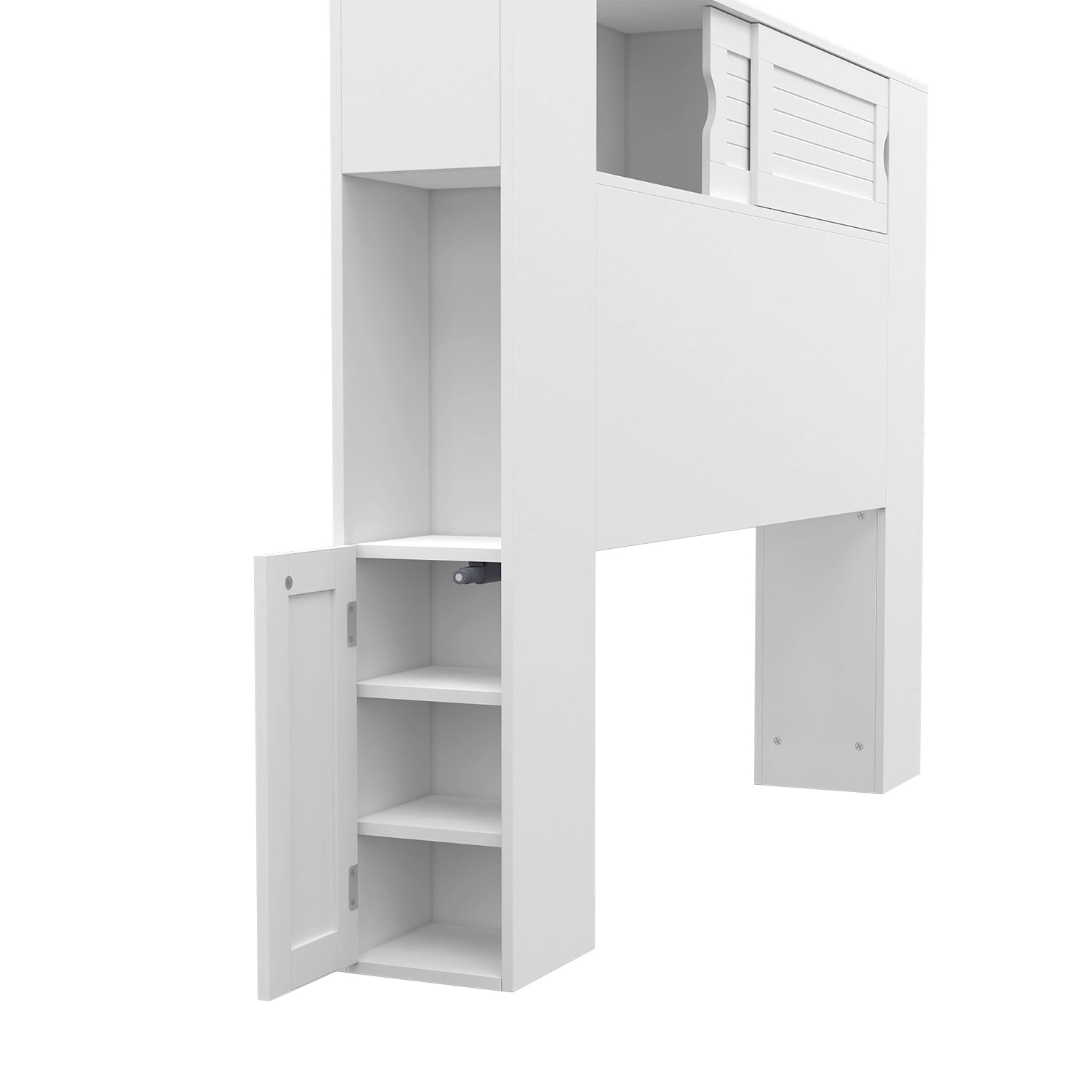 Tête de lit sur pieds Orem blanche avec rangement coulissant 140cm